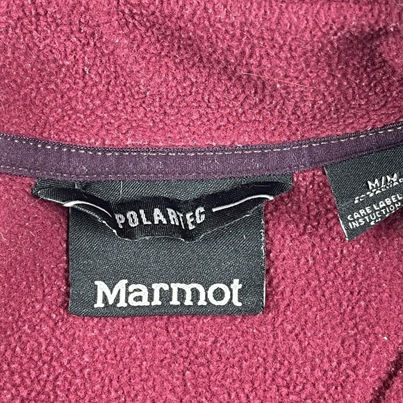 Marmot Pullover Womens Medium Burgundy 1/4 Zip Hiking Outdoors Travel Polartec - Picture 4 of 15